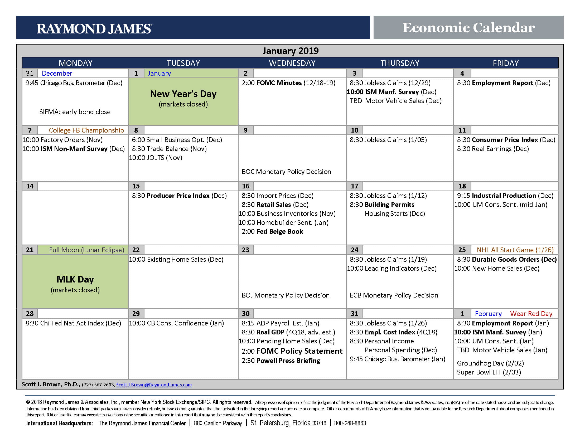 Economic Calendar Economic Calendar