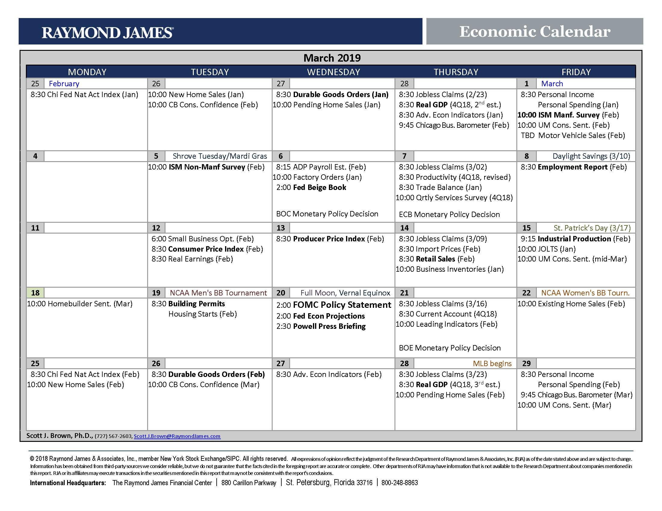 March Economic Calendar