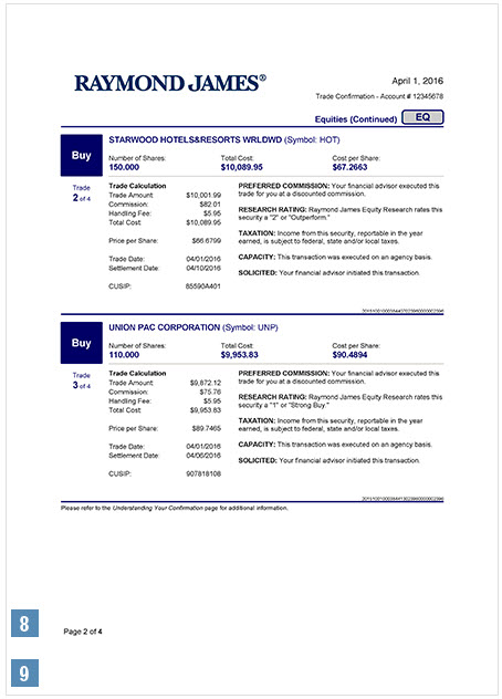 multiple trade confirmation continued