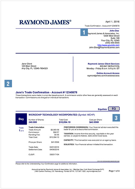 trade confirmation format