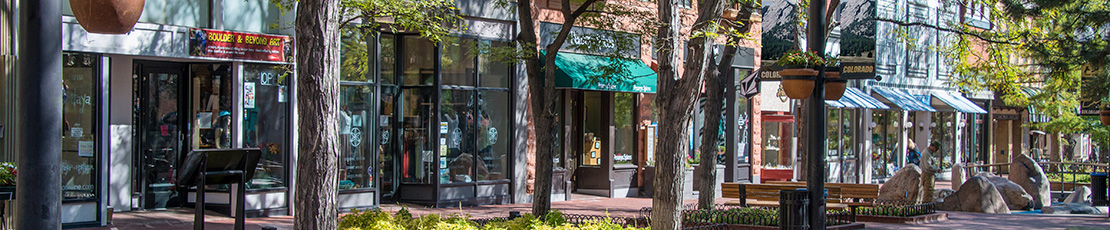 pearl street mall in downtown boulder near the Raymond James branch