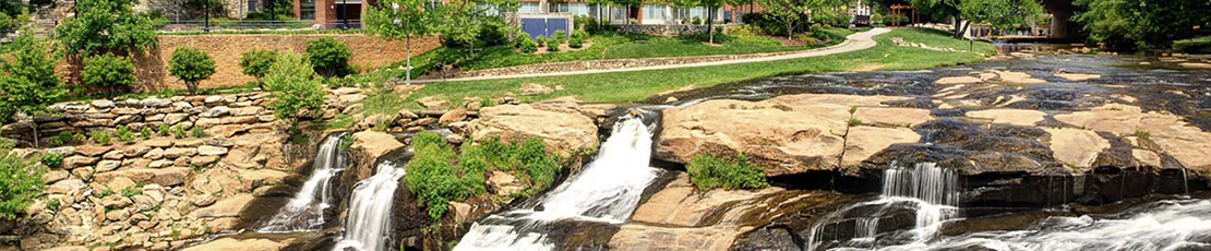 Falls park in Greensville, SC